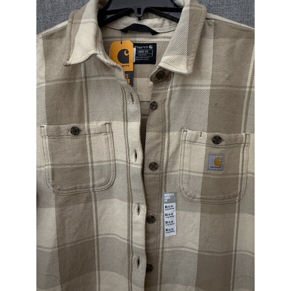 NWT Carhartt Loose Fit Twill Shirt Jacket Top Women XL Full Button Up $69 - Picture 3 of 9